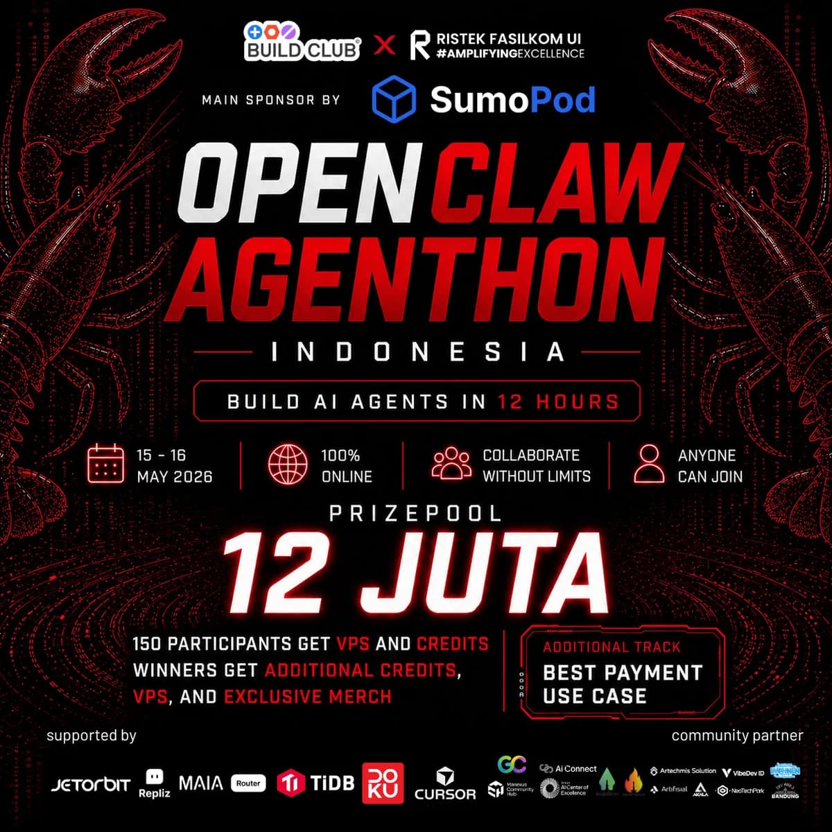 OpenClaw Agenthon Indonesia: Aurelius Ivan Wijaya as co-host of the agent-building hackathon with Build Club